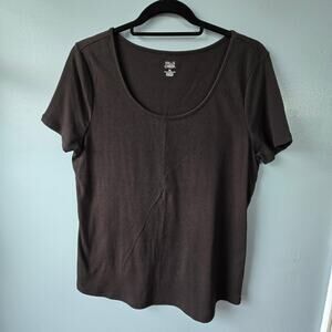 Falls Creek Short Sleeve Stretchy Ribbed Pullover Top Women's XL - NWOT